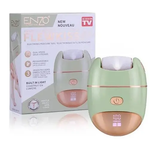 Ппемза для педикюру вдома акумуляторна ENZO EN-7101 електрична пемза для ніг і п'ят на акумуляторі 5 Вт Салатовий - фото 1