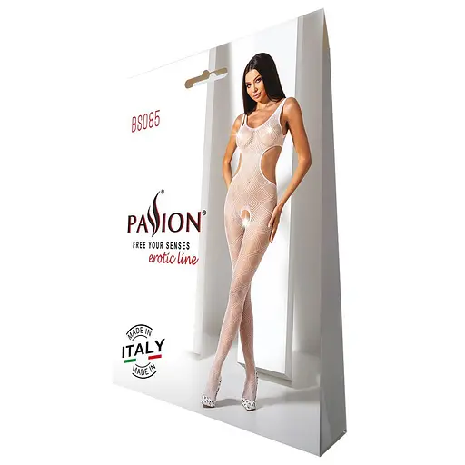 Эротический бодистокинг с рисунком Passion BS085 white One size - фото 5