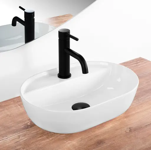 Умивальник Rea Aura 42 white накладний REA-U6617, Білий - фото 2