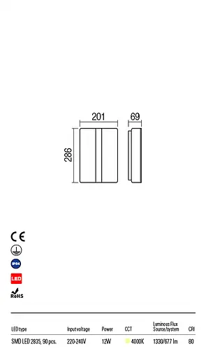 Бра вуличне BREDA AP LED 12W IP54 DB 4000K (5.1.2) Redo 90026 - фото 3