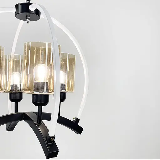 Люстра Loft у чорно-білому каркасі Line.F 048/4 - фото 3