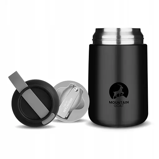 Термос для еды Mountain Goat 0.72 л с ложкой Black (P-5905973406956) - фото 1