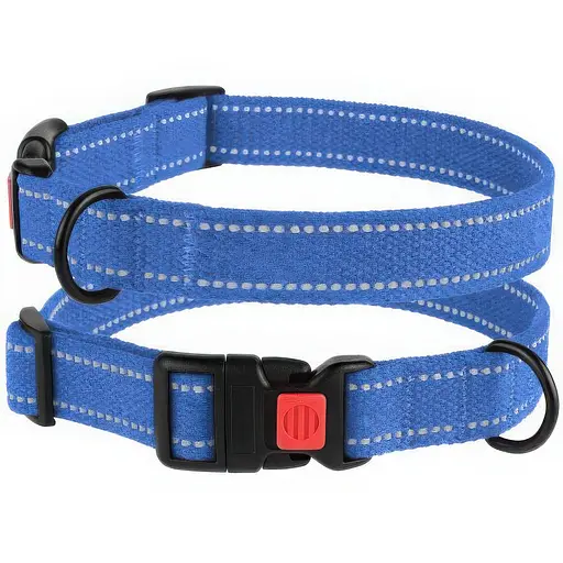 Нашийник для собак Barksi Сotton XL 43-66х2.5 см лазурно-синій - фото 1