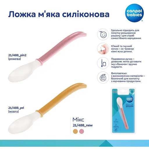 Ложка Canpol babies м'яка силiконова жовта (21/488_yel) - фото 4