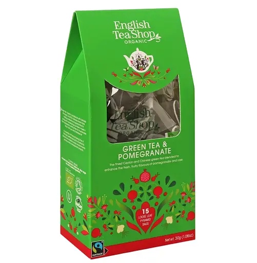 Чай зелений English Tea Shop з гранатом органічний 15х2 г