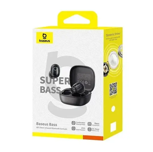 Навушники бездротові Baseus Bass BD1 Стерео Bluetooth-гарнітура чорна (A00084601123-Z1) - фото 5
