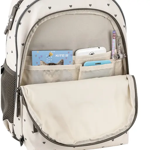 Рюкзак GoPack Education 182M Beige Polka Dots Бежевий (GO26-182M-3) - фото 11