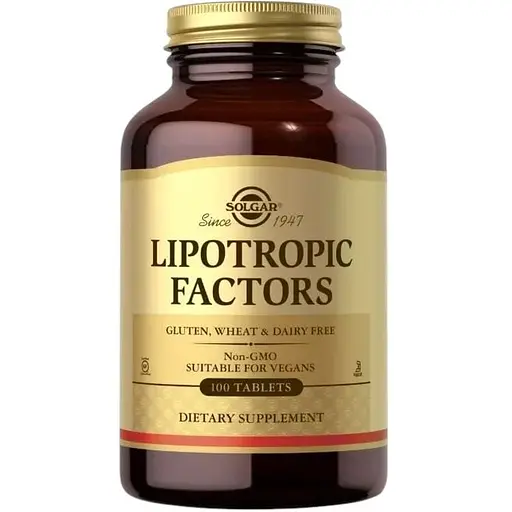 Вітаміни та мінерали Solgar Lipotropic Factors, 100 таблеток