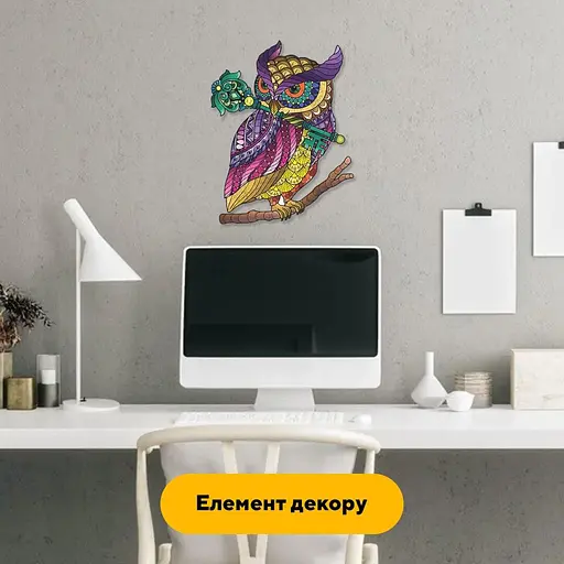 Пазл деревянный Загадочная Сова, А4, Картонная коробка 100 элементов - фото 6