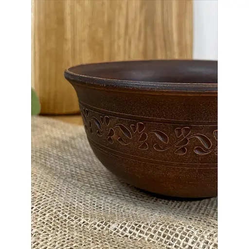 Миска висока керамічна (глиняна) різьблена Декор 1 л - фото 5