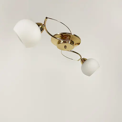 Золота люстра на 2 білих плафони | Арт. 91061/2 GD | Line F - фото 3