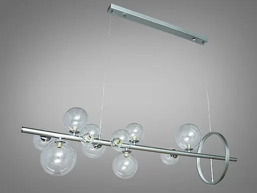 Стримана, динамічна, граційна люстра в стилі лофт на 10 ламп, колір-хром - фото 2