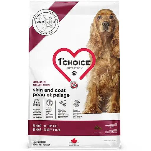 Сухой корм для пожилых собак всех пород 1st Choice Senior Skin and Coat Lamb&Fish с ягненком и рыбой 11 кг (65672101387) - фото 1
