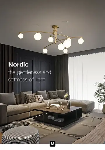 Светодиодная люстра Жемчужина 8818 (Золотистая) на 9 плафонов - фото 4