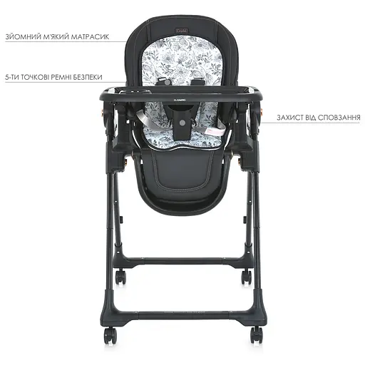 Многофункциональный стульчик для кормления ME 1037-B Crystal Black Gold - фото 4