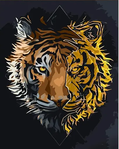 Набір для розпису по номерах Тигр, Strateg, 30x40 см, SS6812