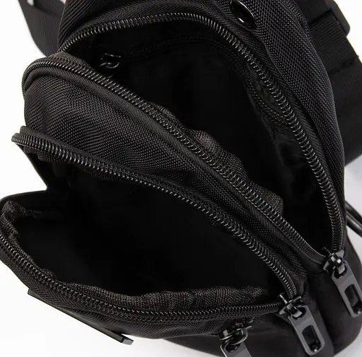 Небольшая сумка слинг Lanpad тканевая черный sum0028753 - фото 6