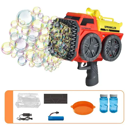 Пістолет з мильними бульбашками SHT KB1295 Truck на 139 отворів + 2xbottle 60ml Red - фото 3