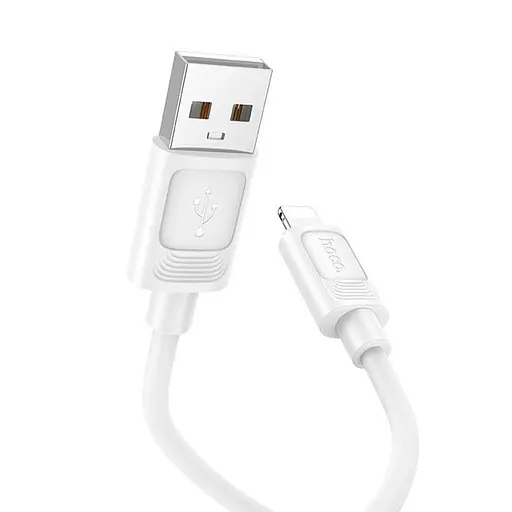 Кабель для заряджання Hoco X122 силіконовий кабель Benefit USB-A x Lightning 1 метр Білий - фото 3