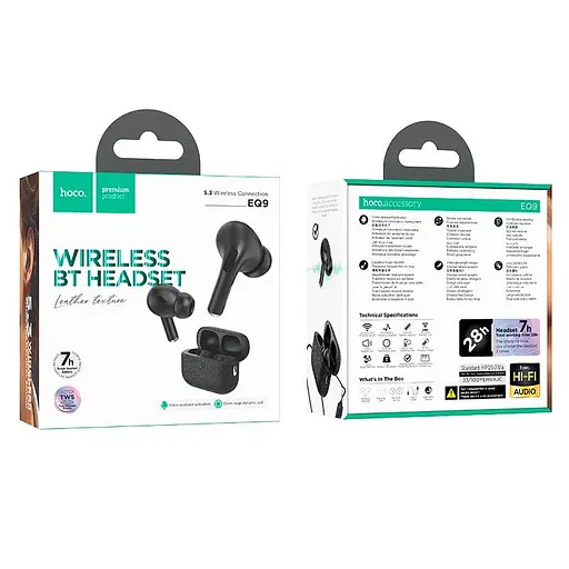 Навушники Hoco Duke true wireless BT headset EQ9 BT5.3, 7/28h - фото 2