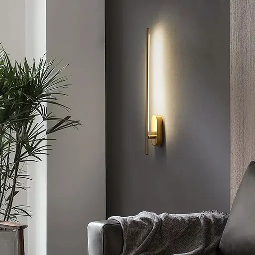 Сучасне лінійне бра в латунному корпусі 60 см Арт. WB 26/600 AB Line F - фото 4