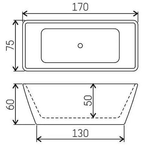 Ванна акриловая отдельно стоящая Volle 170x75 12-22-611 - фото 2