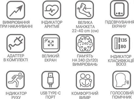 Тонометр Paramed Flagman автоматичний з адаптером Type-C та голосовим супроводом - фото 6