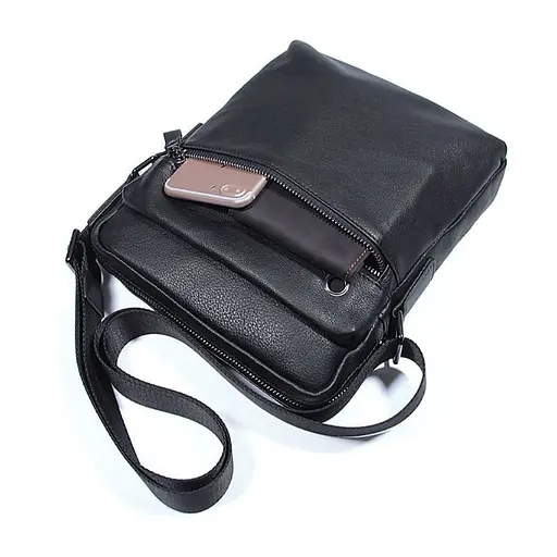 Компактная мужская кожаная сумка на плечо John McDee sum0028348 - фото 3