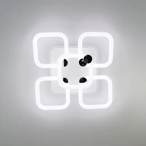 Люстра с квадратными LED кольцами, рассеивающая свет на 360° Line.F A 2837/4+1S RGB WH - фото 6