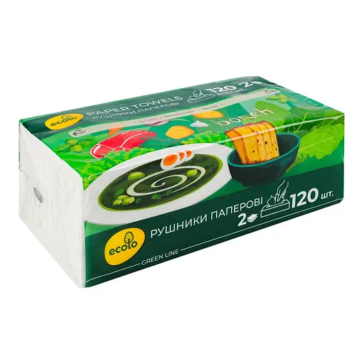 Рушники паперові Ecolo V-склад. 120 л - фото 1