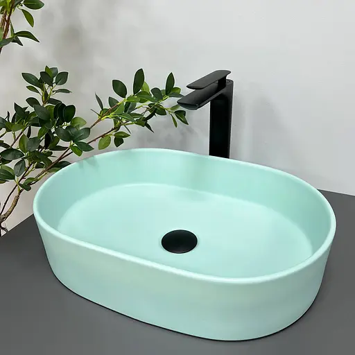 Умивальник VBI Verona 50 turkus matt накладний VBI-011318, Зелений - фото 3