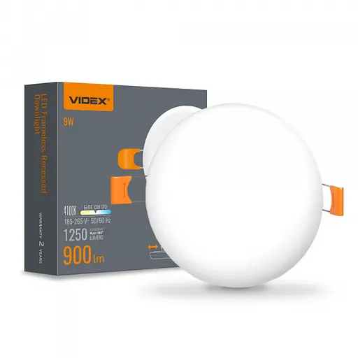 LED світильник безрамковий круглий VIDEX 9W 4100K - фото 1