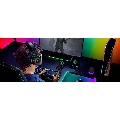 Гарнитура игровая Razer Kraken V4 Pro mini-jack/USB-A/BT/WL RGB черная - фото 3
