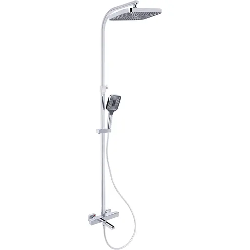 Душова система універсальна Qtap Swan Cascada термостатична на три споживача (з виливом) QTSWA112CRM45902 Chrome, Хром - фото 1