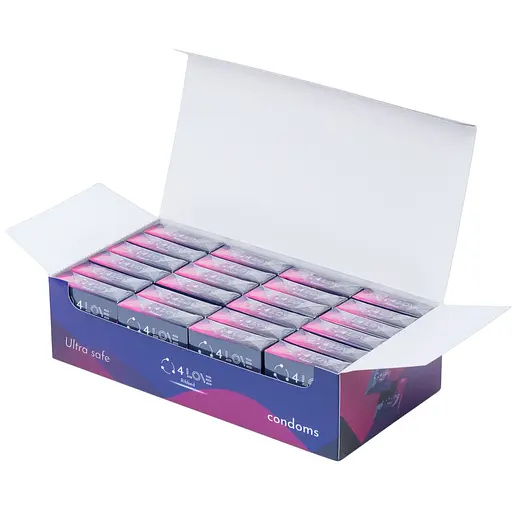 Презервативи 4Love Ribbed ребристі 24 уп. 96 шт. - фото 1