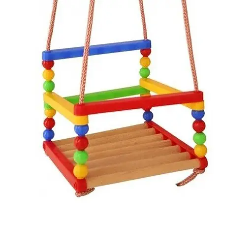 Підвісна гойдалка S0012 дерев'яна - фото 1