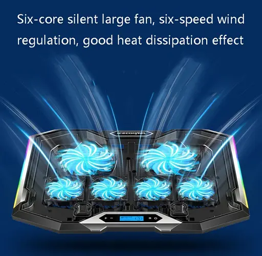Охолоджувальна підставка для ноутбука 15-17.3 дюйми Ice Coorel K-9 Blue RGB - фото 6