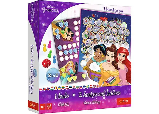 Настольная игра Trefl Лудо 2 в 1. Принцессы Диснея (Ludo 2 in 1: Disney. Princess) (02418)