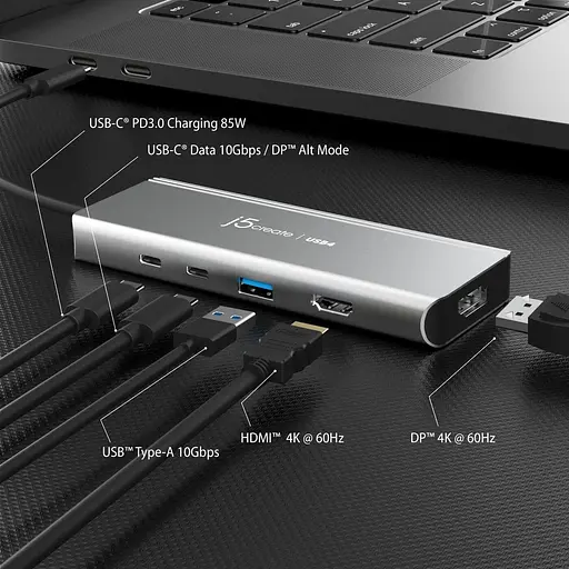 USB-хаб j5create JCD401-N, USB-C 7-в-1 (JCD401-N) - фото 4
