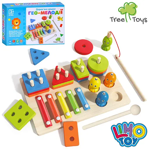 Багатофункціональна дошка геометрика Tree Toys 23x15.5x5.5 см - фото 2