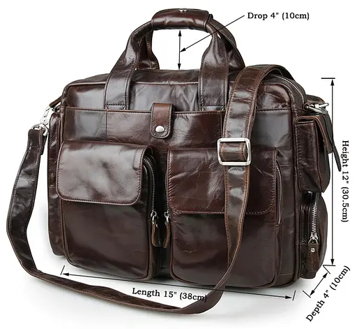 Чоловіча шкіряна сумка Vintage 38х30,5х10 см sum0012432 - фото 2