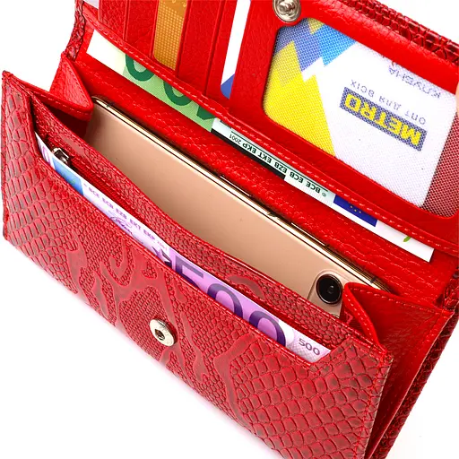 Жіночий шкіряний гаманець Canpellini 10х19х1.5 см acs0025572 - фото 5