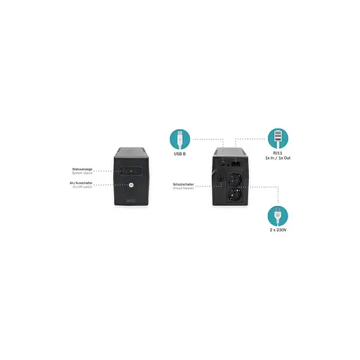 Пристрій безперебійного живлення Digitus 600VA DN-170063 (DN-170063) - фото 4