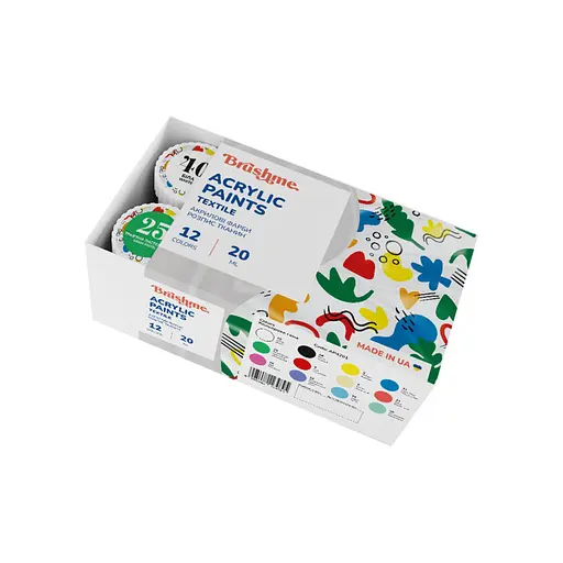 Акрилова фарба текстильна Набір 4201 Brushme AP4201, 12 кольорів - фото 2