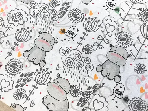 Хлопковая пеленка Moontime 100х80см "Бегемоты" - фото 2