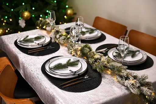 Скатерть Ardesto Shine 140х180см, 100% полиэстер, серебристый (ART08SS) - фото 8