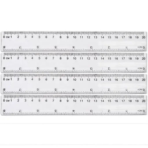 Лінійка прозора Bambi 8820, пластикова, 20 см