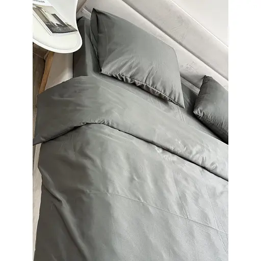 Комплект постільної білизни Ecotton Nid Grey євро полісатин сірий (25192) - фото 4