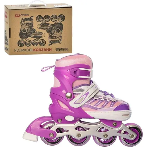 Ролики Profi A4122-M-V з підсвічуванням поліуретанові розсувні з вентиляцією фіолетові - фото 5