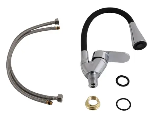 Змішувач для кухні Lidz Tani 008F3 з гнучким виливом (k40) Black / Chrome LDTAN008F3BCR39484 - фото 4